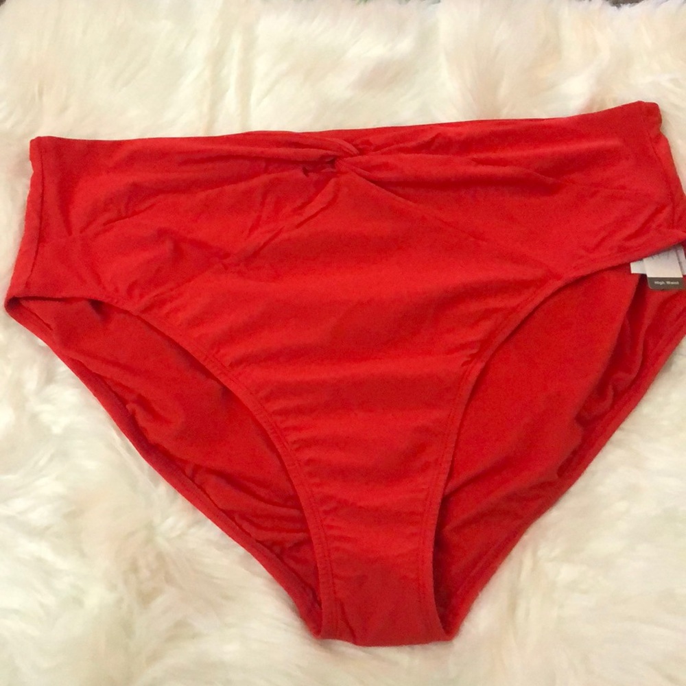 NWT Plus Size 2X Swim High Waist Bikini Bottom - Picture 1 of 12